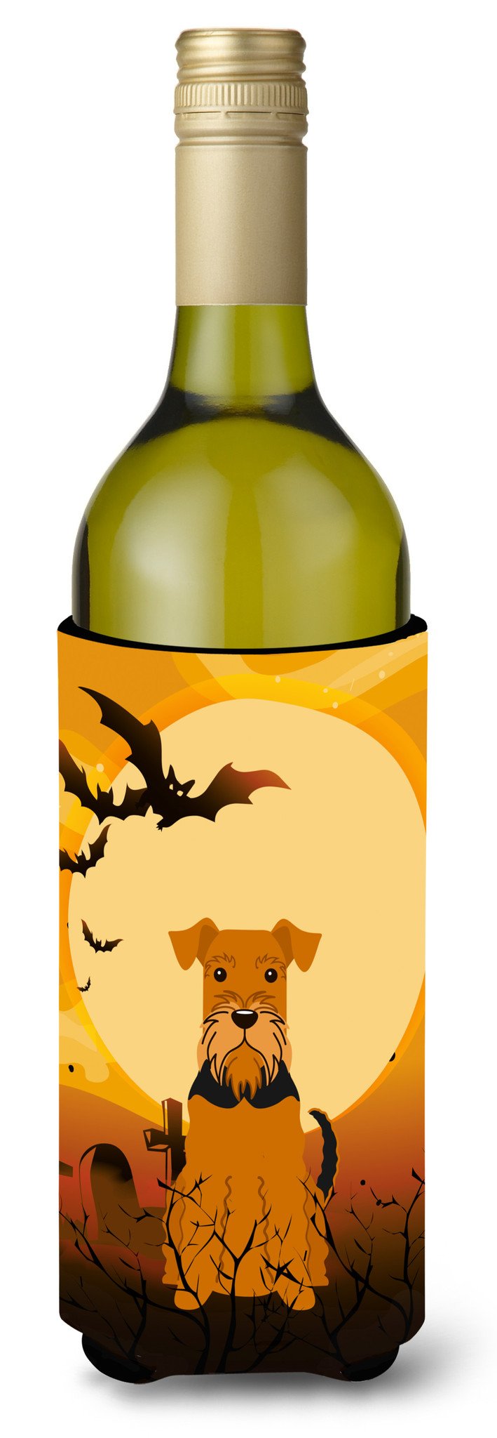 Halloween Airedale Wine Bottle Beverge Insulator Hugger BB4307LITERK by Caroline&#39;s Treasures