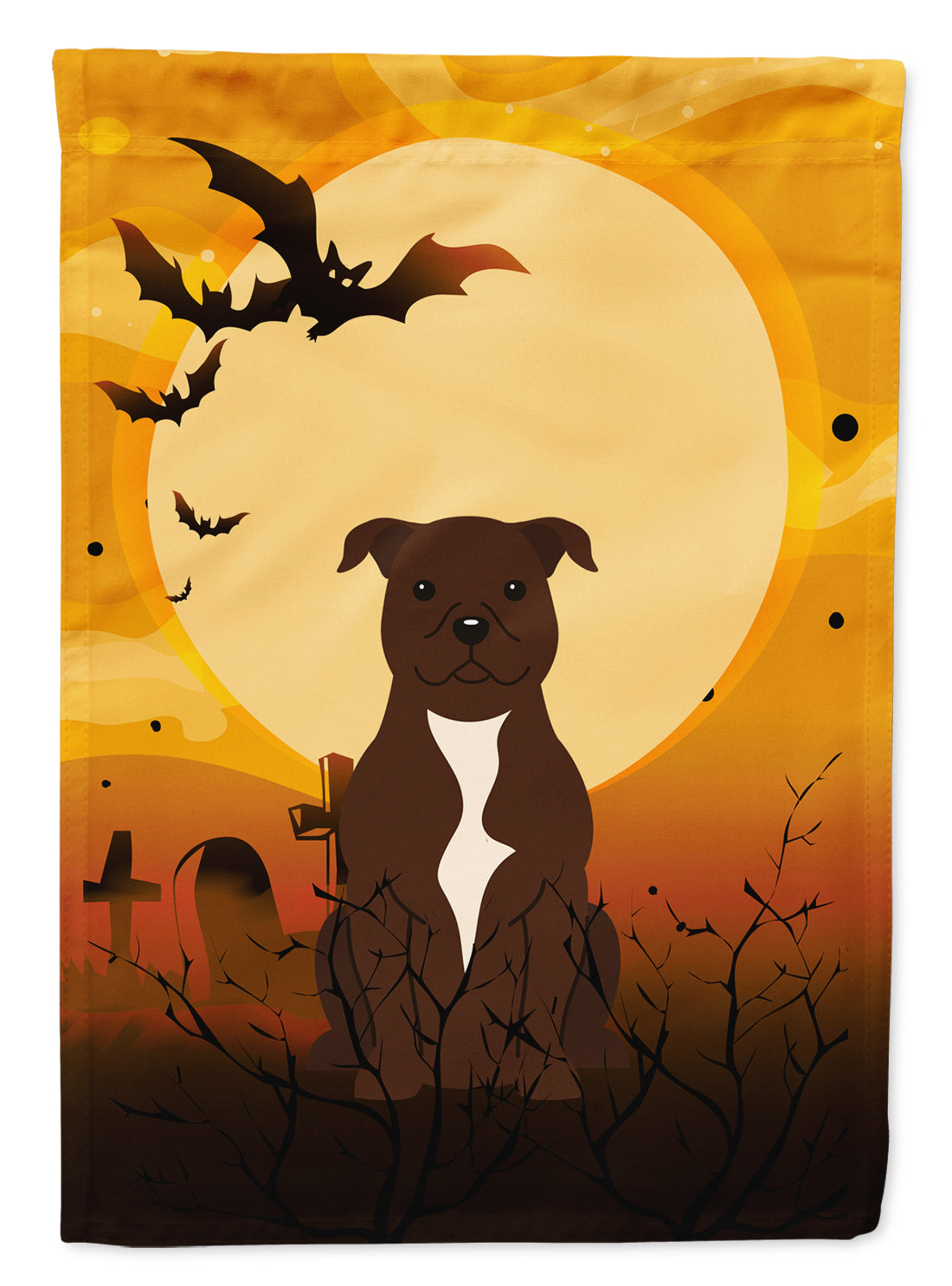 Halloween Staffordshire Bull Terrier Chocolate Flag Garden Size BB4314GF