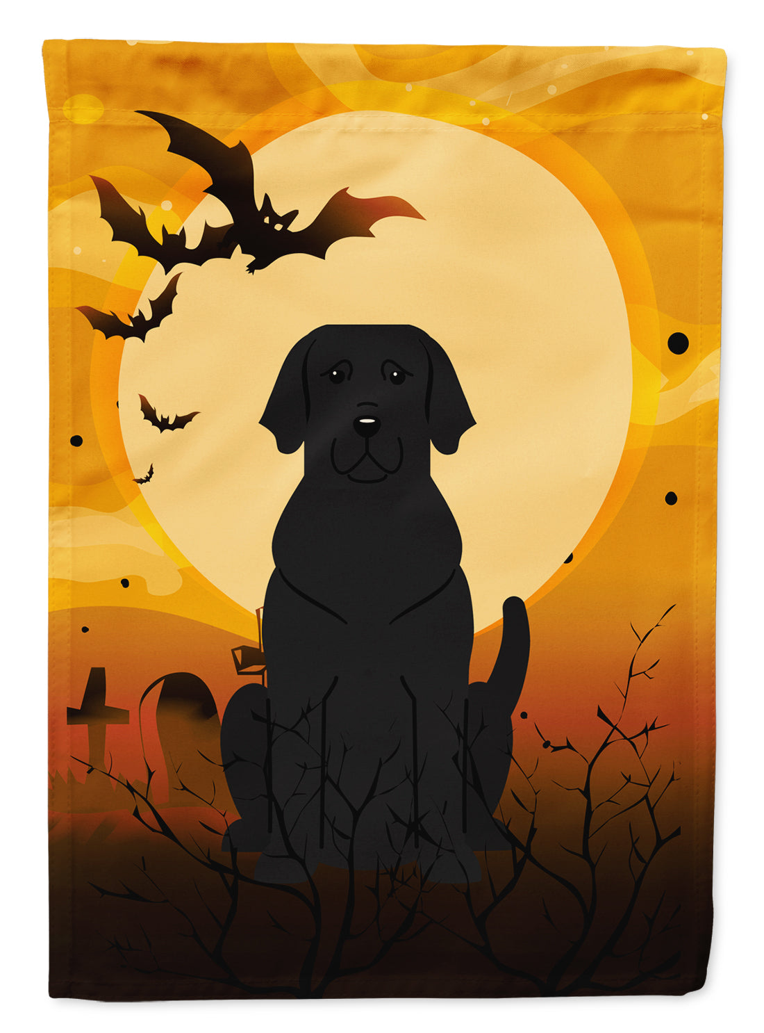 Halloween Black Labrador Flag Canvas House Size BB4323CHF  the-store.com.