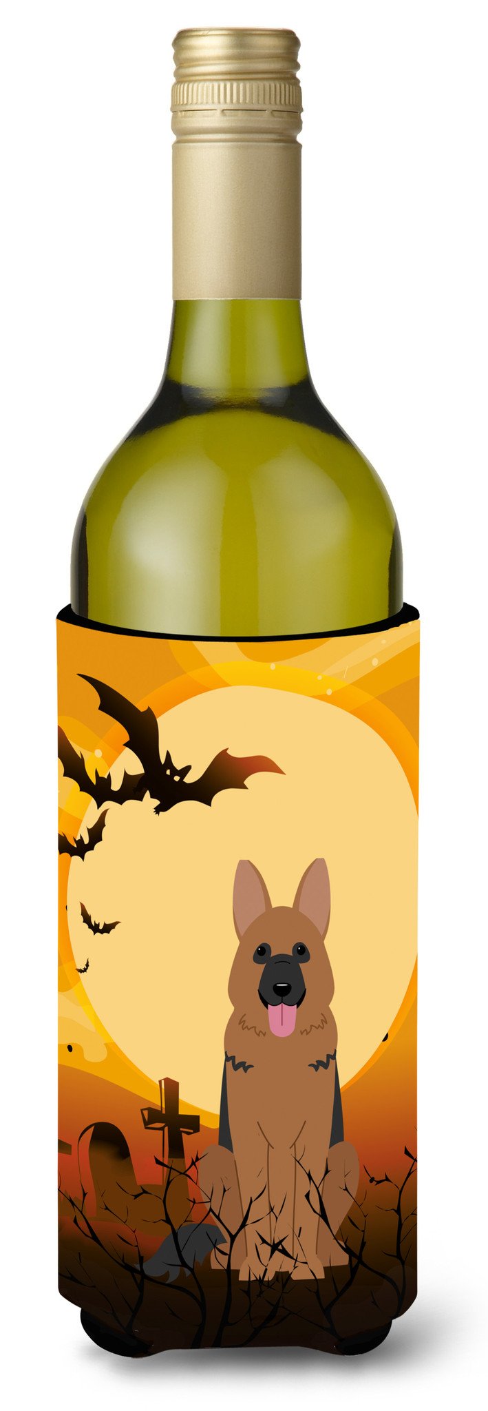 Halloween German Shepherd Wine Bottle Beverge Insulator Hugger BB4333LITERK by Caroline&#39;s Treasures