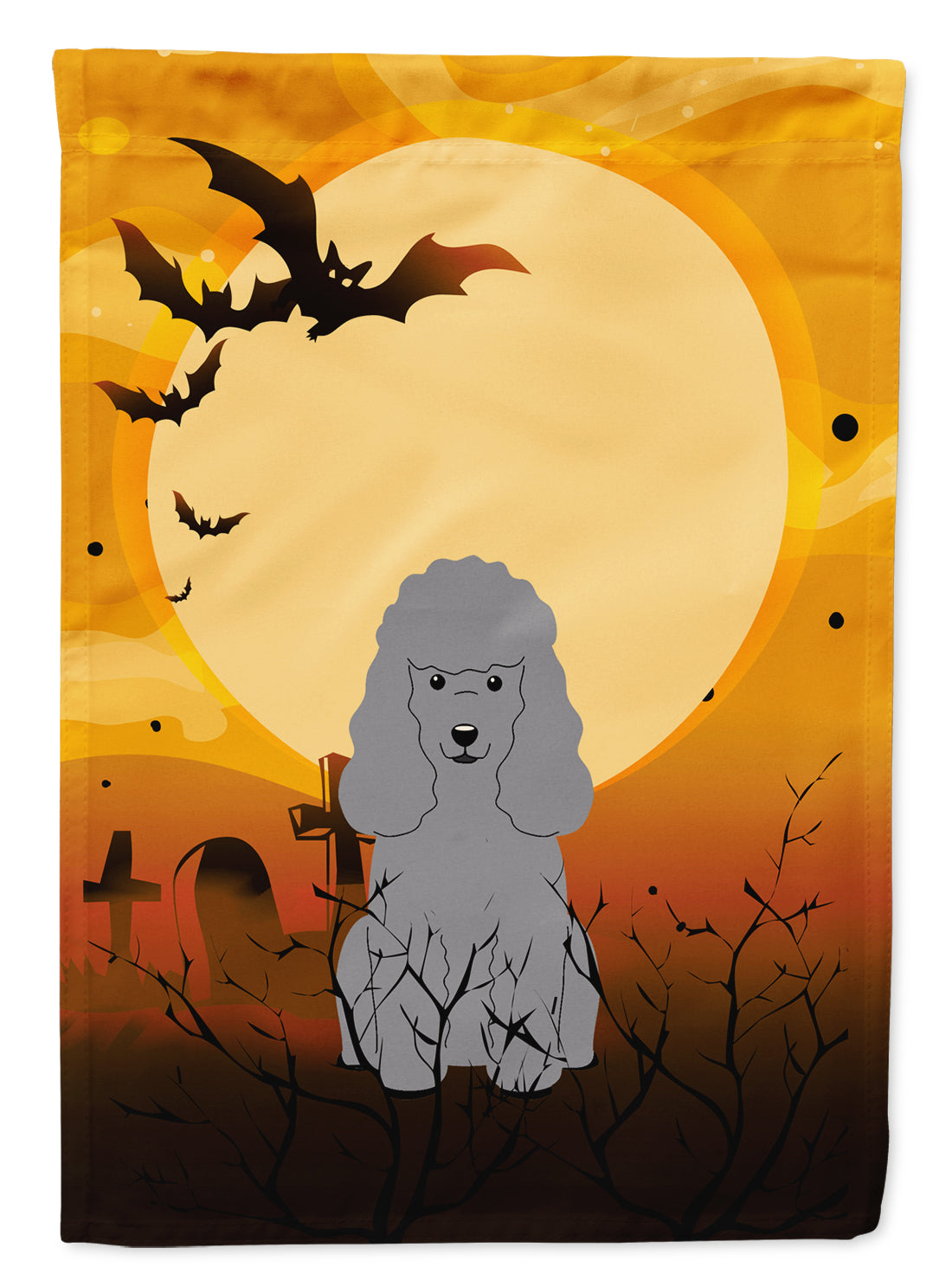 Halloween Poodle Silver Flag Garden Size BB4334GF  the-store.com.
