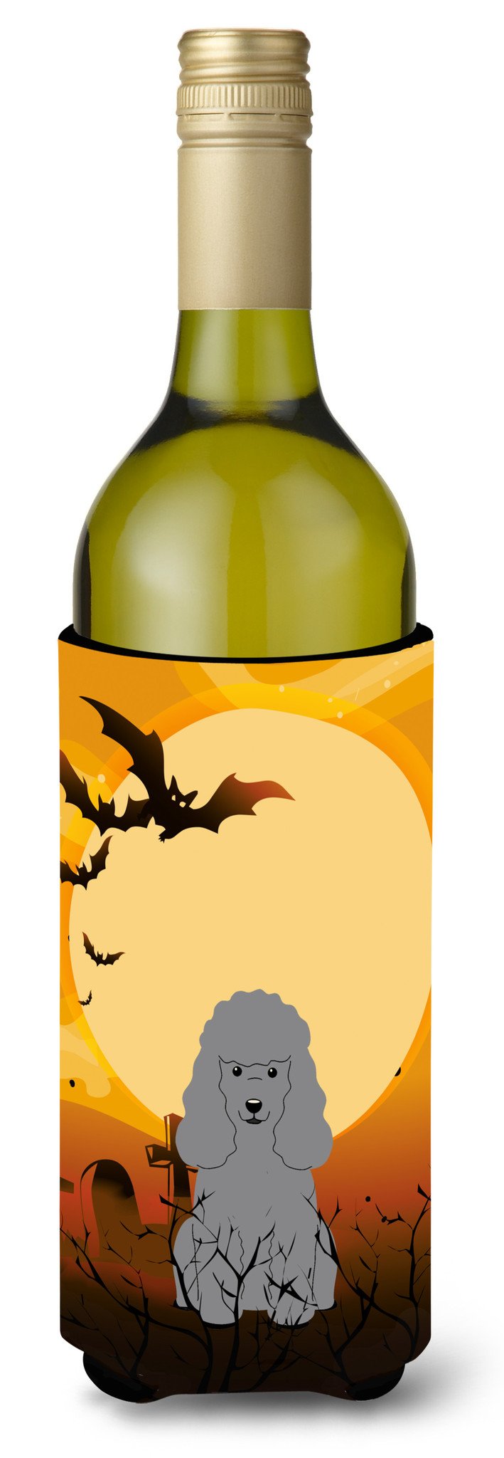 Halloween Poodle Silver Wine Bottle Beverge Insulator Hugger BB4334LITERK by Caroline's Treasures