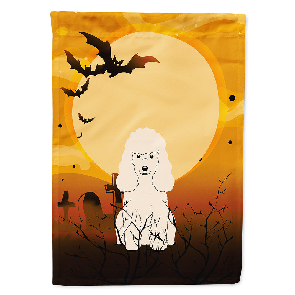 Halloween Poodle White Flag Canvas House Size BB4336CHF  the-store.com.