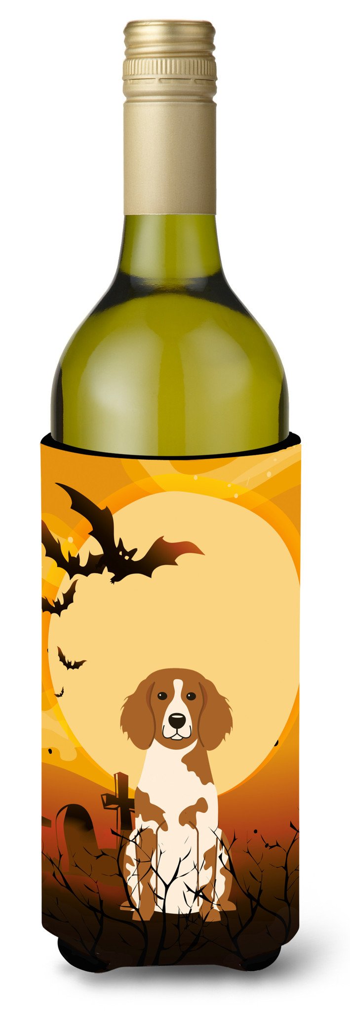 Halloween Brittany Spaniel Wine Bottle Beverge Insulator Hugger BB4338LITERK by Caroline&#39;s Treasures