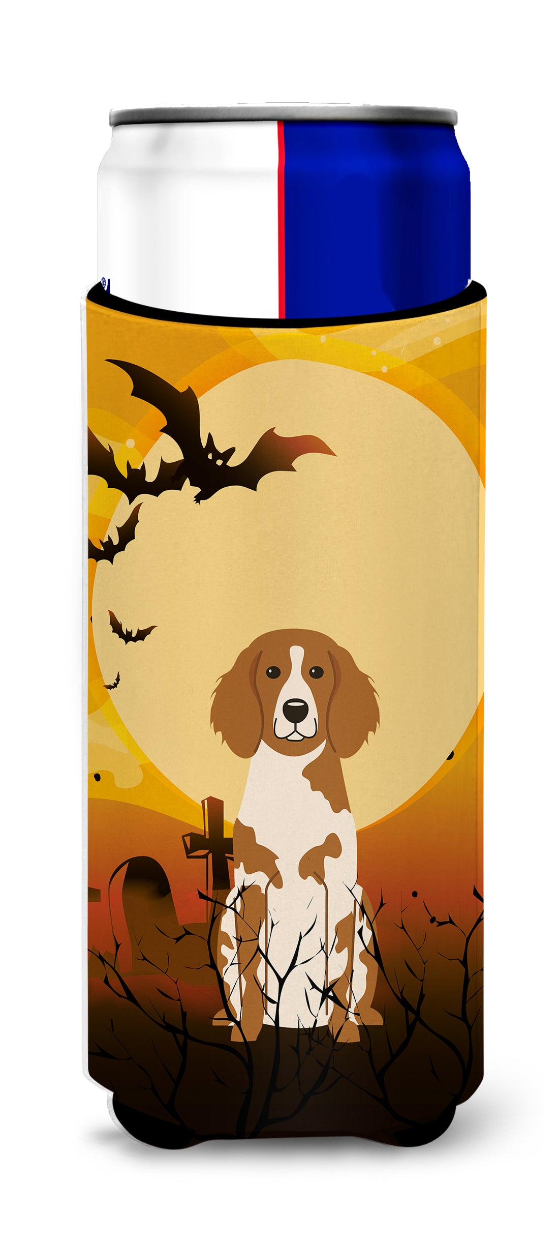 Halloween Brittany Spaniel Michelob Ultra Hugger for slim cans BB4338MUK