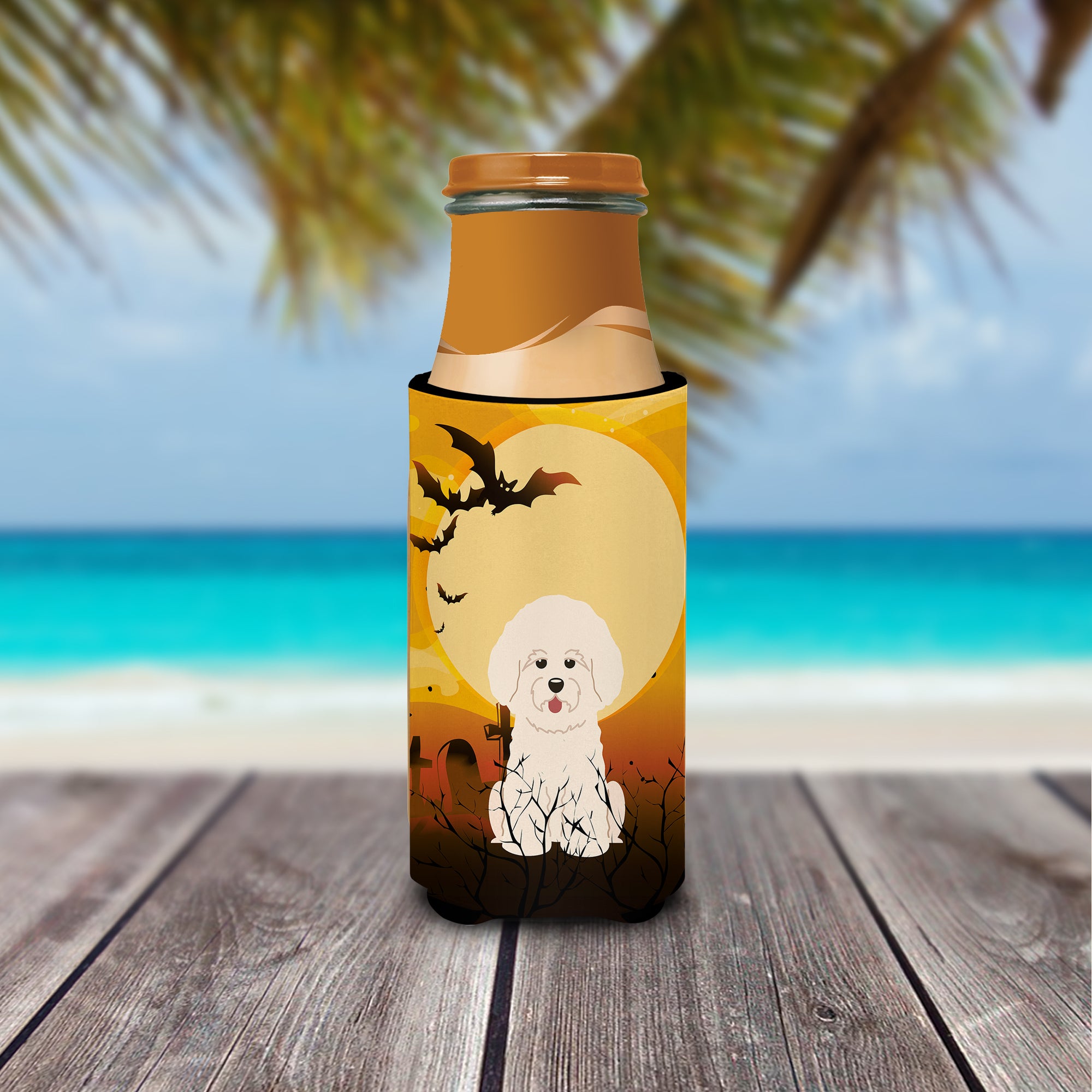 Halloween Bichon Frise  Ultra Hugger for slim cans BB4341MUK  the-store.com.