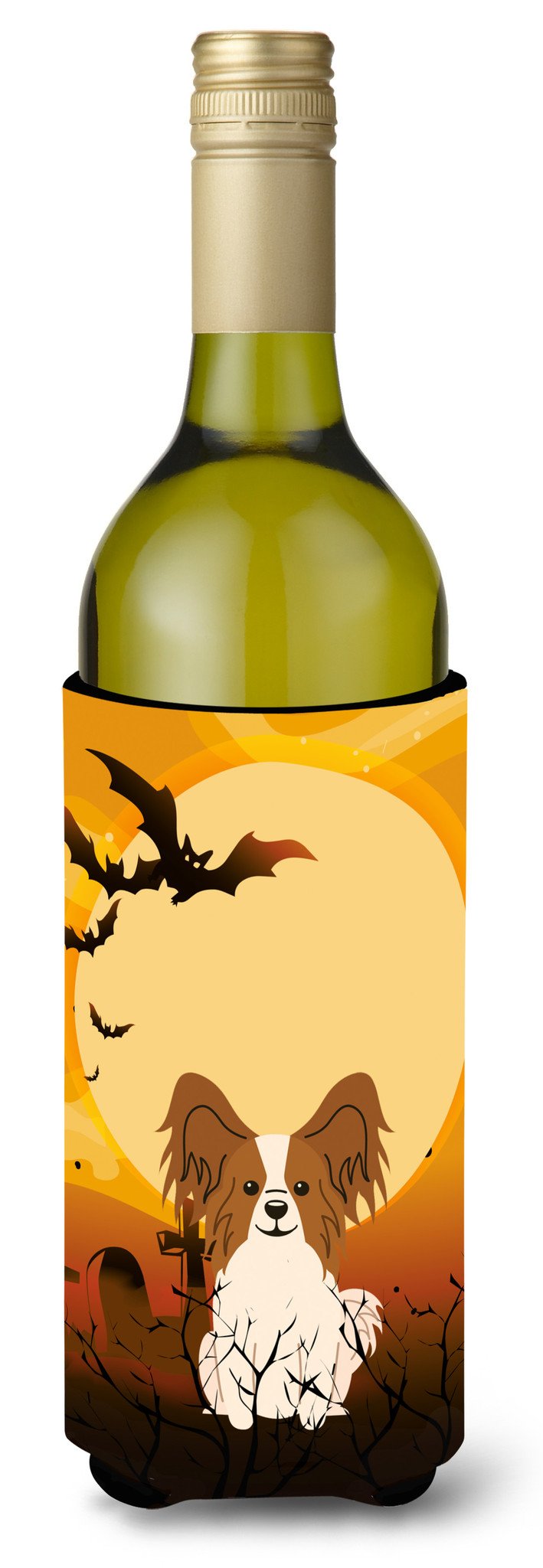 Halloween Papillon Red White Wine Bottle Beverge Insulator Hugger BB4344LITERK by Caroline's Treasures