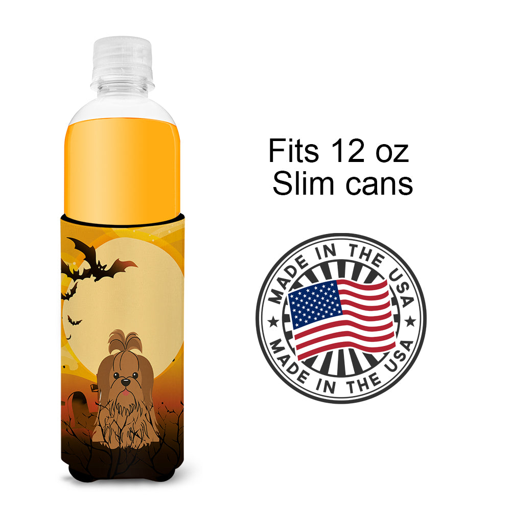 Halloween Shih Tzu Silver Chocolate  Ultra Hugger for slim cans BB4352MUK  the-store.com.