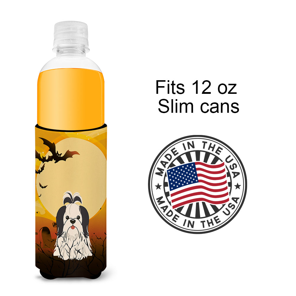 Halloween Shih Tzu Black White  Ultra Hugger for slim cans BB4354MUK  the-store.com.