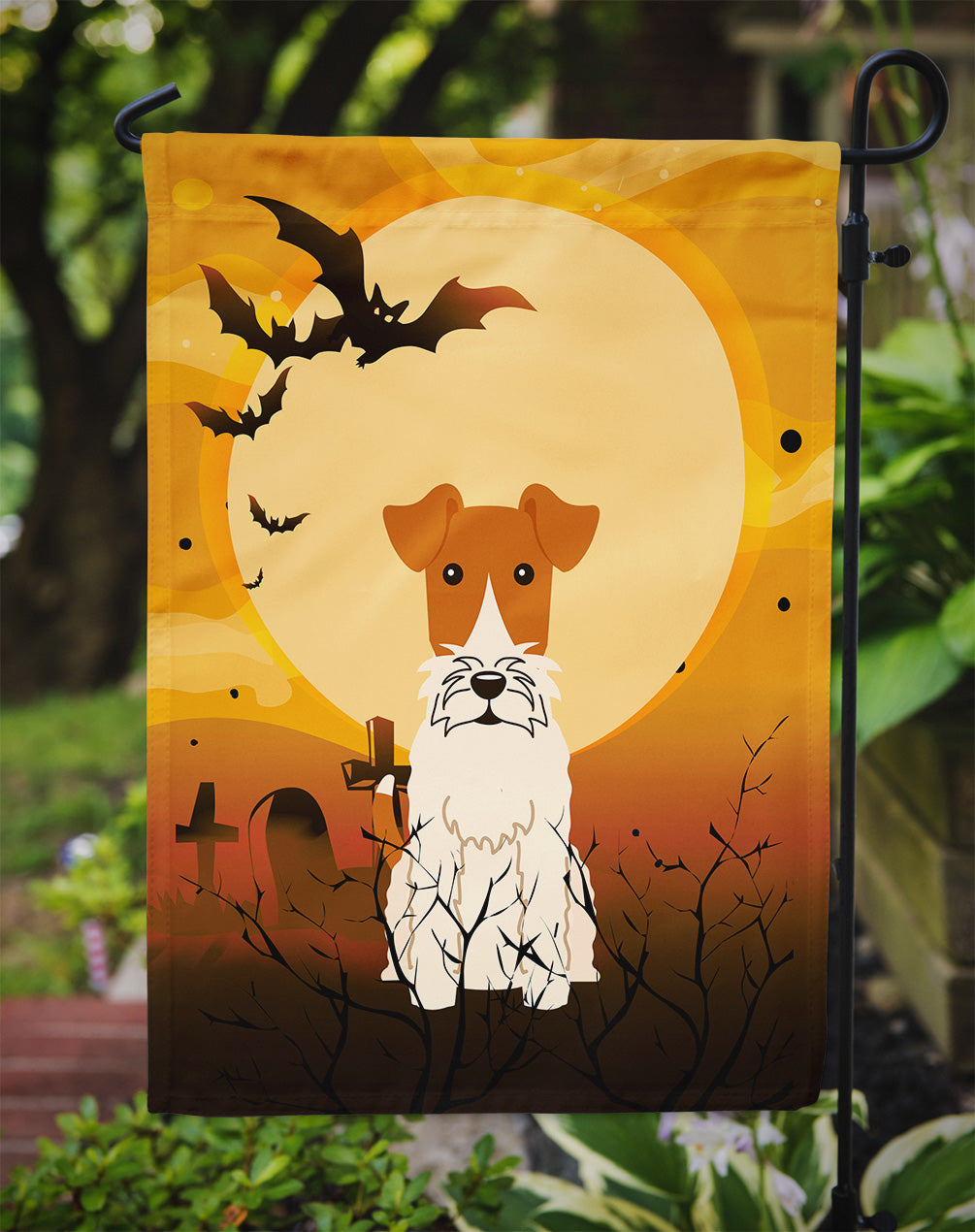 Halloween Wire Fox Terrier Flag Garden Size BB4367GF