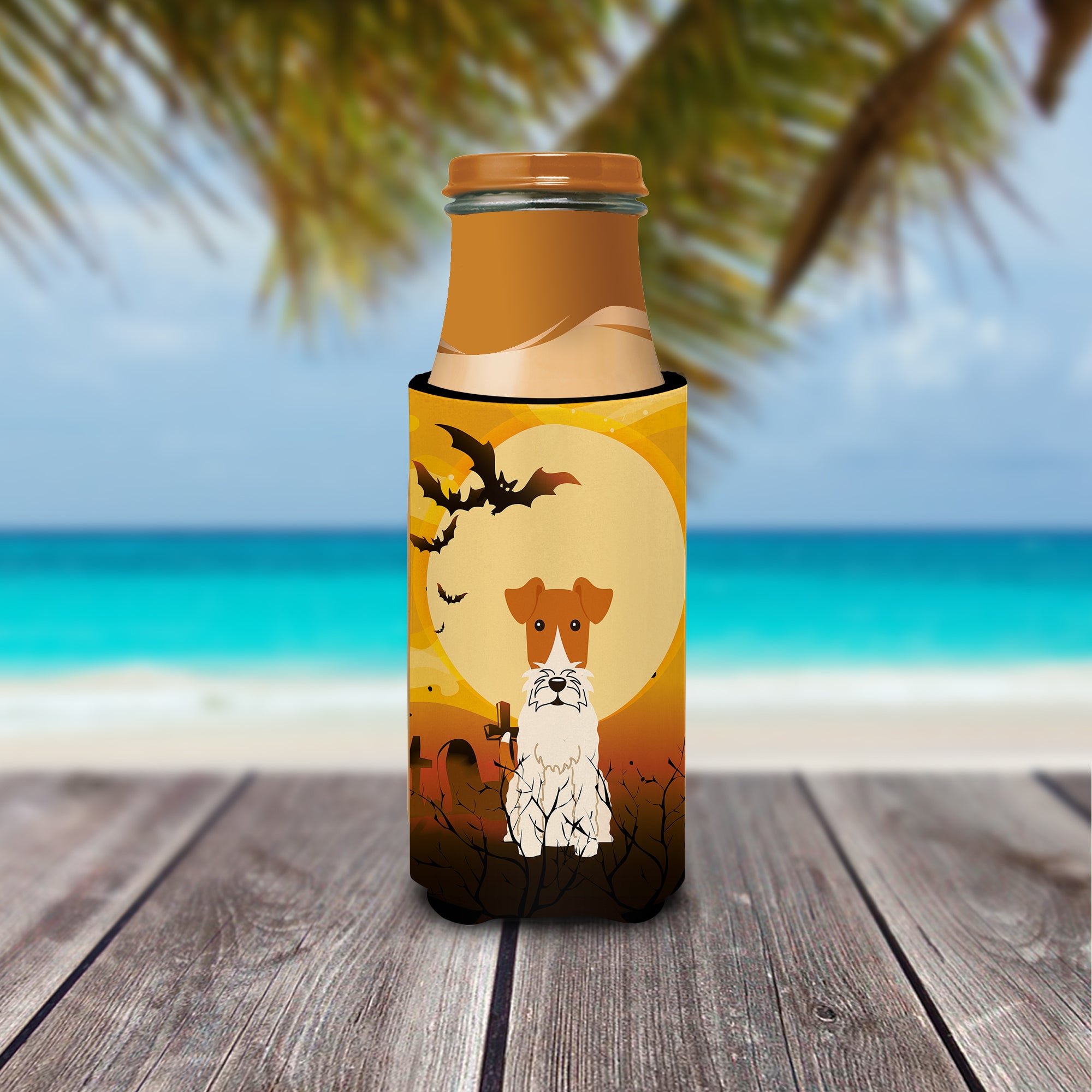 Halloween Wire Fox Terrier  Ultra Hugger for slim cans BB4367MUK  the-store.com.