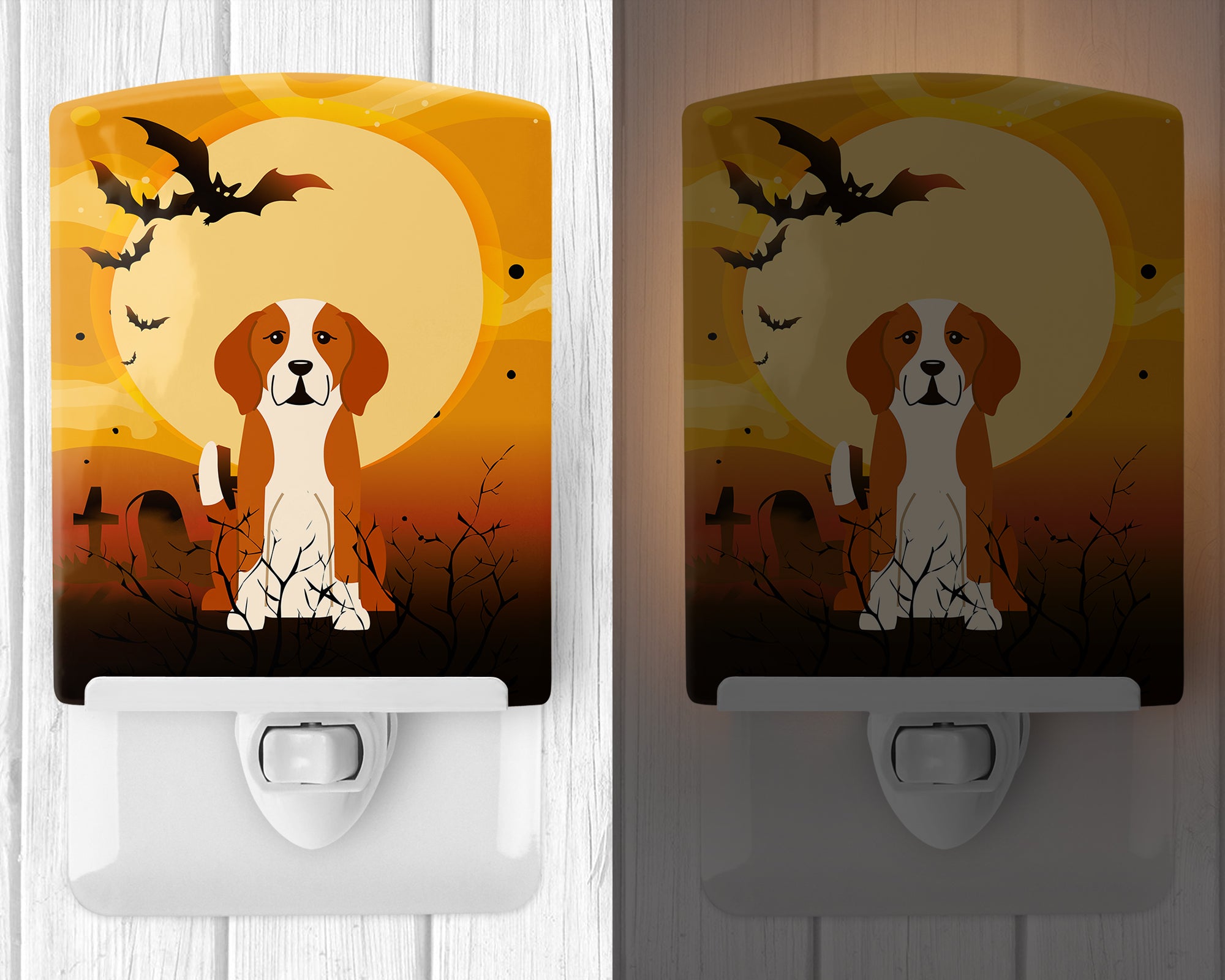 Halloween English Foxhound Ceramic Night Light BB4376CNL - the-store.com
