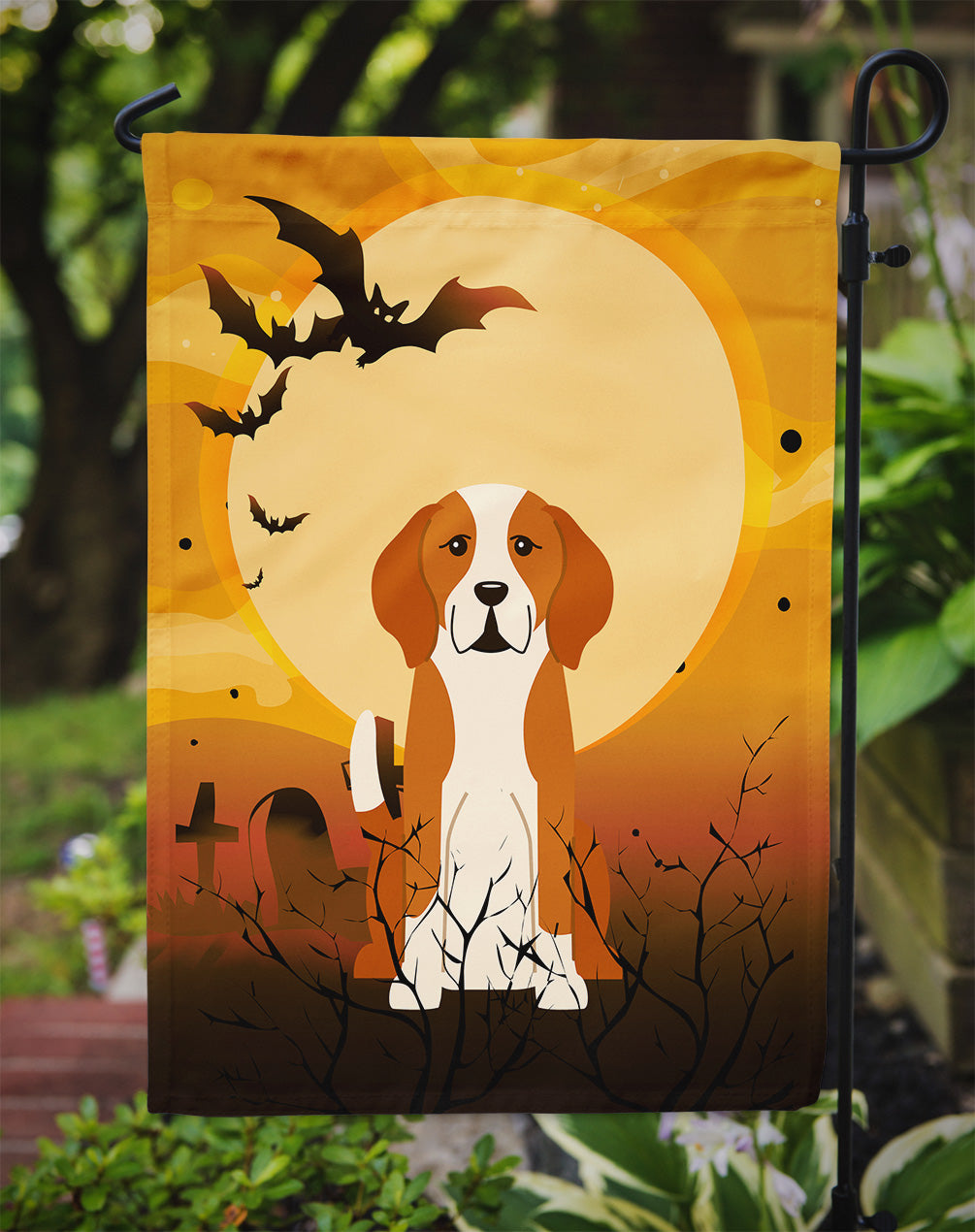 Halloween English Foxhound Flag Garden Size BB4376GF
