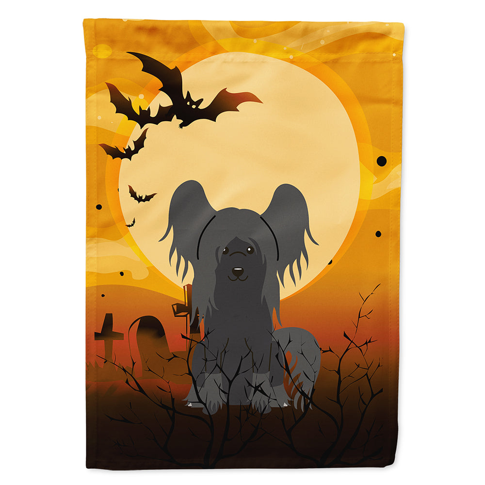 Halloween Chinese Crested Black Flag Canvas House Size BB4378CHF