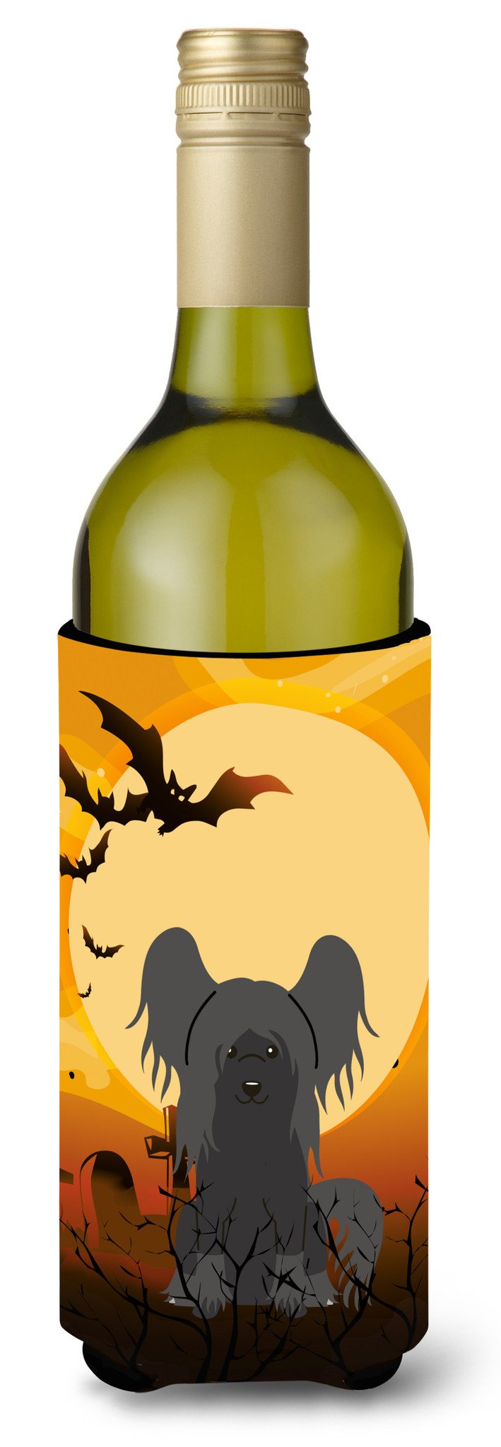 Halloween Chinese Crested Black Wine Bottle Beverge Insulator Hugger BB4378LITERK by Caroline&#39;s Treasures