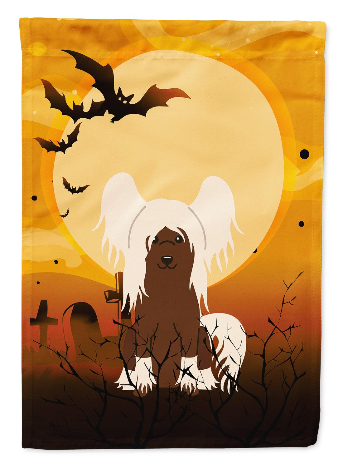 Halloween Chinese Crested Cream Flag Garden Size BB4379GF  the-store.com.