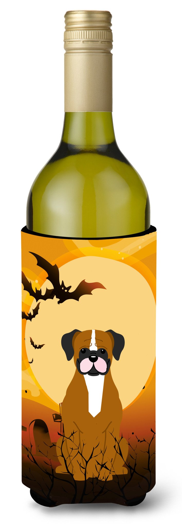 Halloween Flashy Fawn Boxer Wine Bottle Beverge Insulator Hugger BB4382LITERK by Caroline&#39;s Treasures