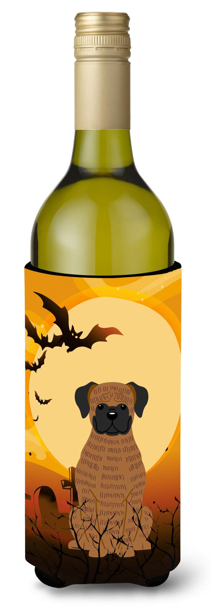 Halloween Brindle Boxer Wine Bottle Beverge Insulator Hugger BB4383LITERK by Caroline&#39;s Treasures