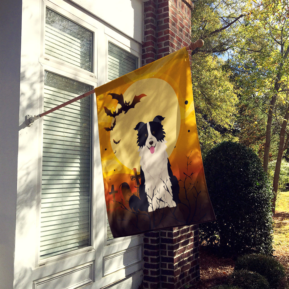 Halloween Border Collie Black White Flag Canvas House Size BB4384CHF  the-store.com.