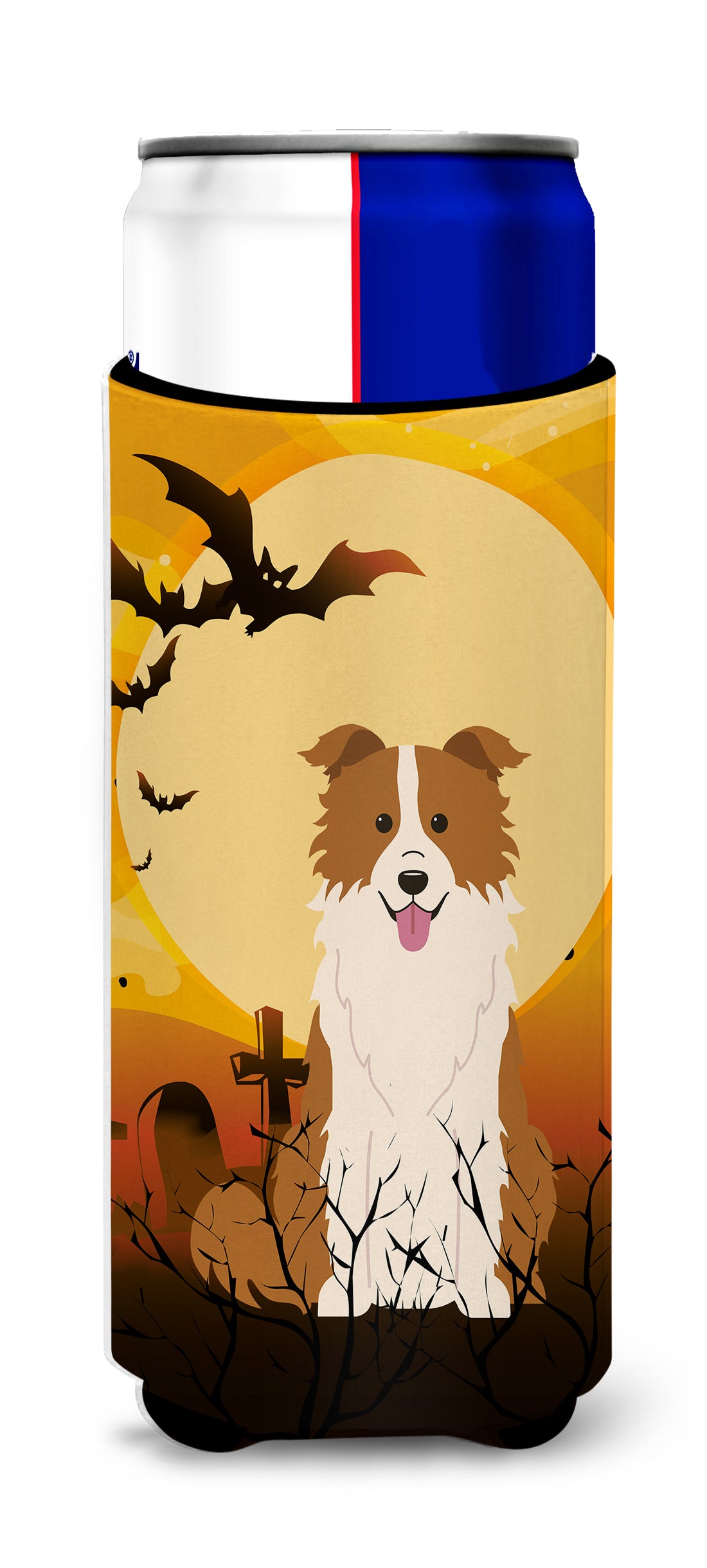 Halloween Border Collie Red White  Ultra Hugger for slim cans BB4385MUK  the-store.com.