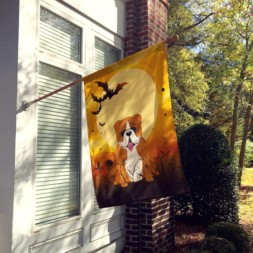 Halloween English Bulldog Red White Flag Canvas House Size BB4386CHF  the-store.com.