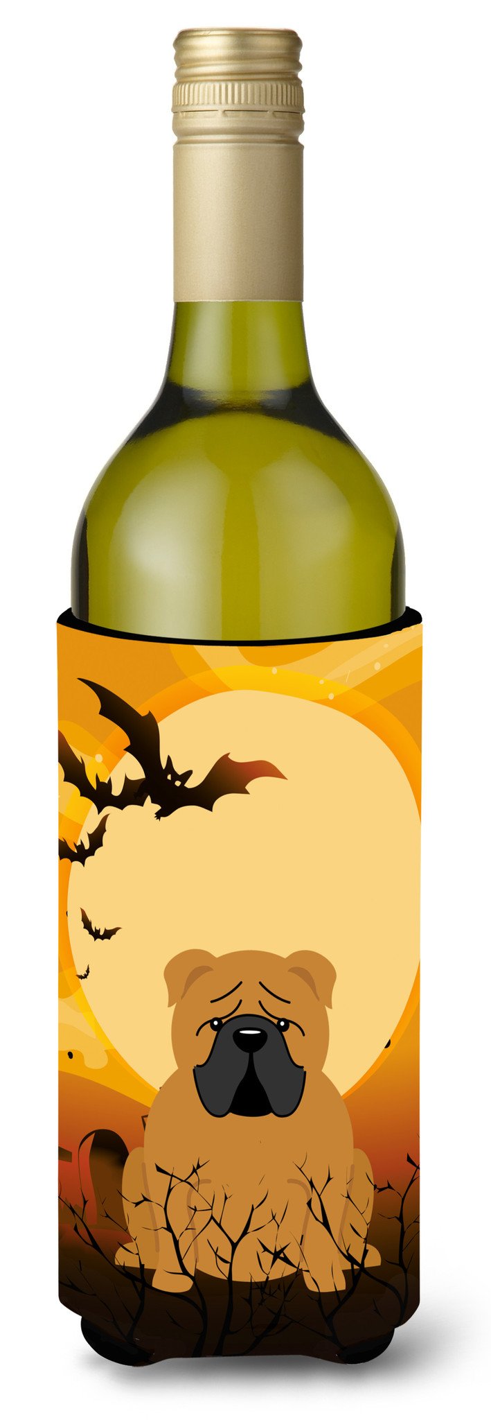 Halloween English Bulldog Red Wine Bottle Beverge Insulator Hugger BB4388LITERK by Caroline's Treasures