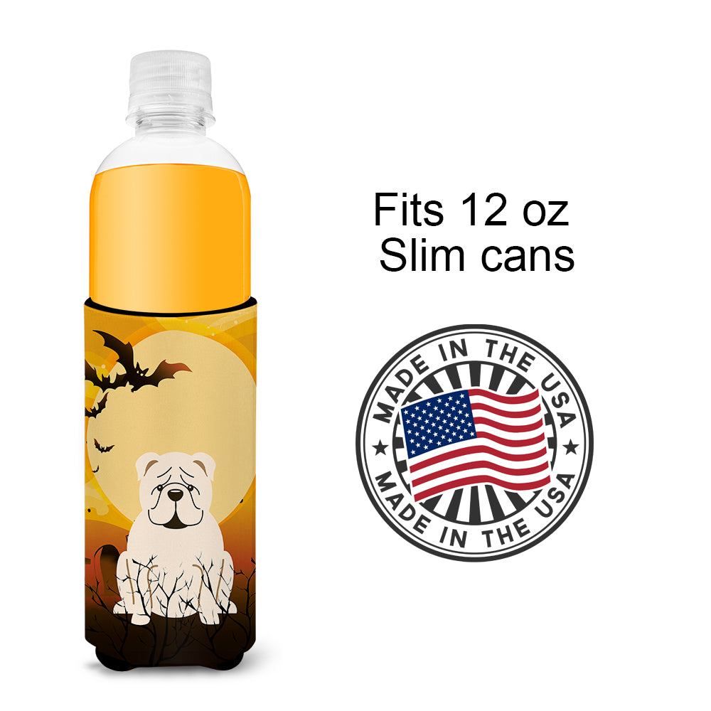 Halloween English Bulldog White  Ultra Hugger for slim cans BB4389MUK  the-store.com.