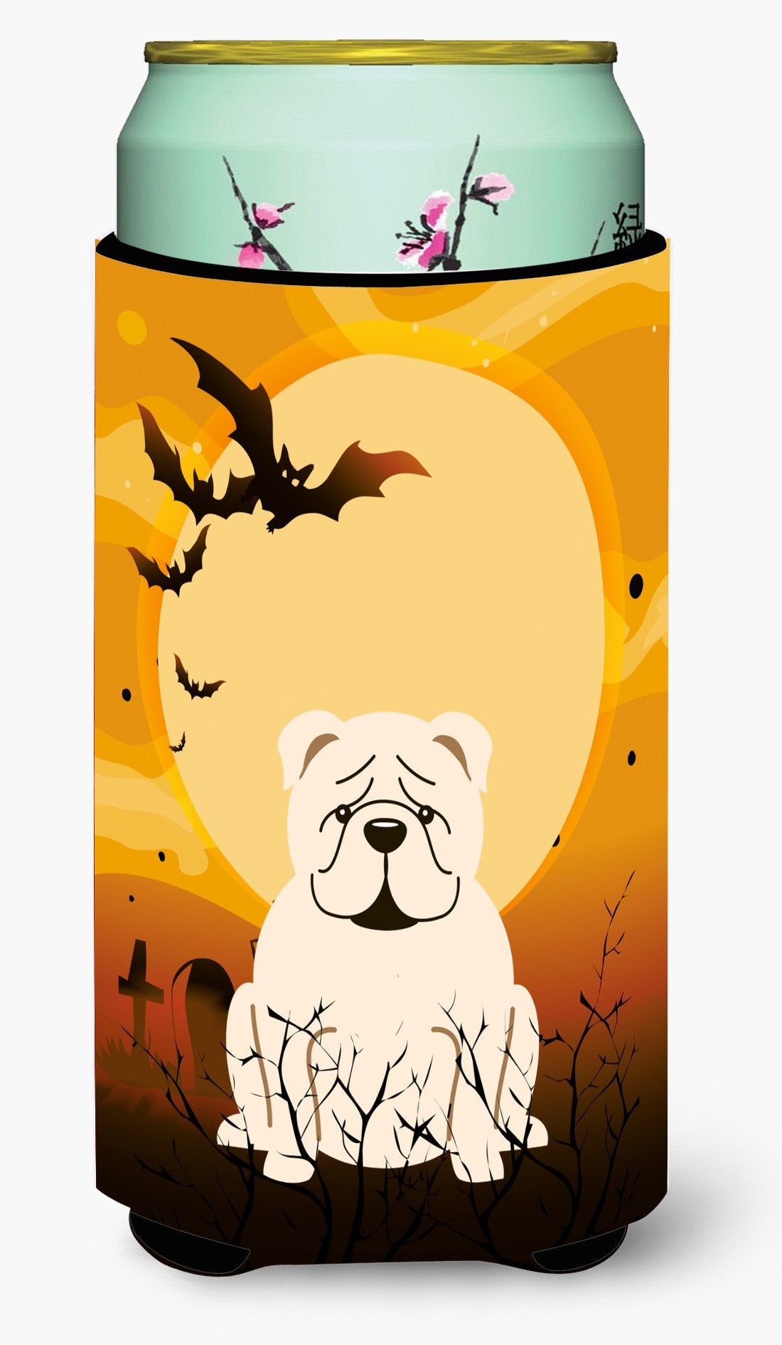 Halloween English Bulldog White Tall Boy Beverage Insulator Hugger BB4389TBC by Caroline&#39;s Treasures
