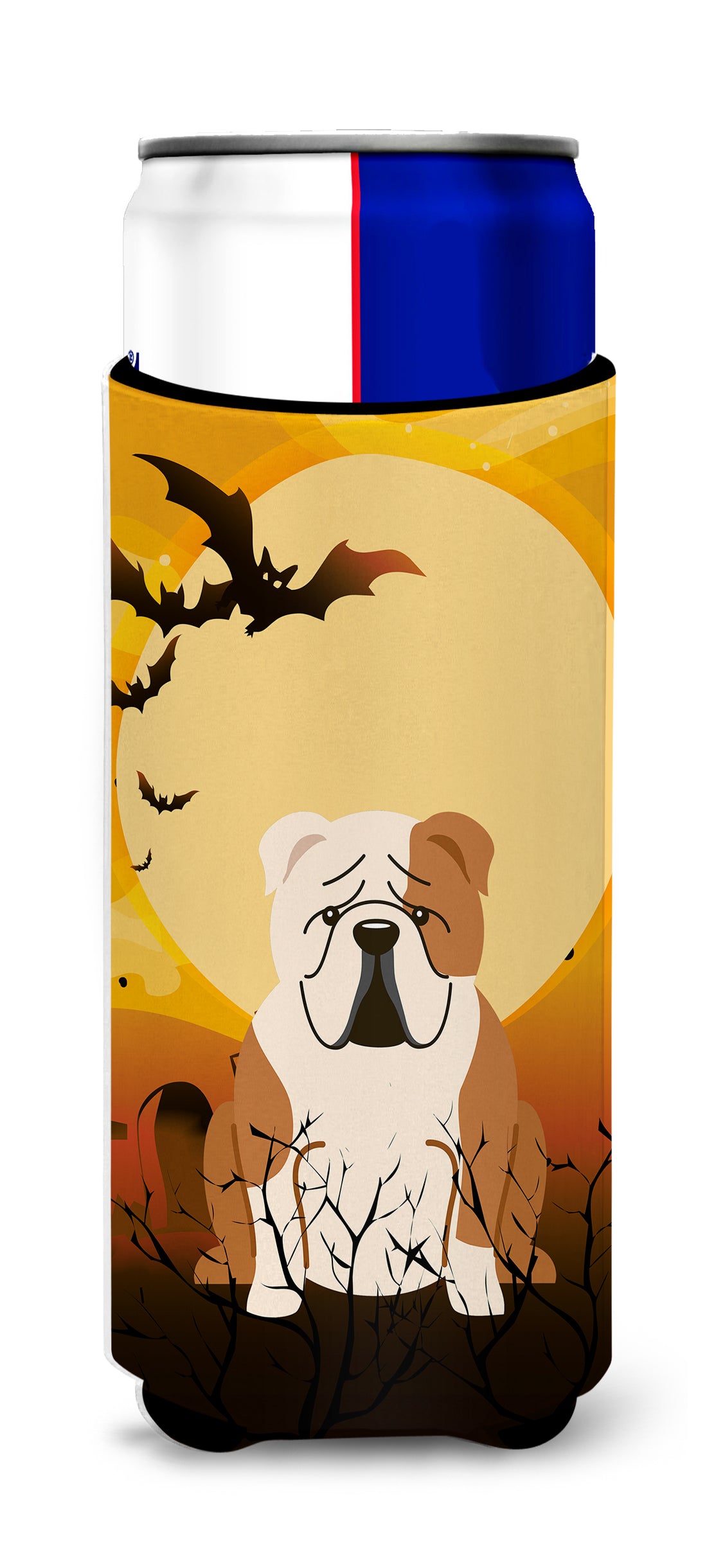Halloween English Bulldog Fawn White  Ultra Hugger for slim cans BB4391MUK  the-store.com.