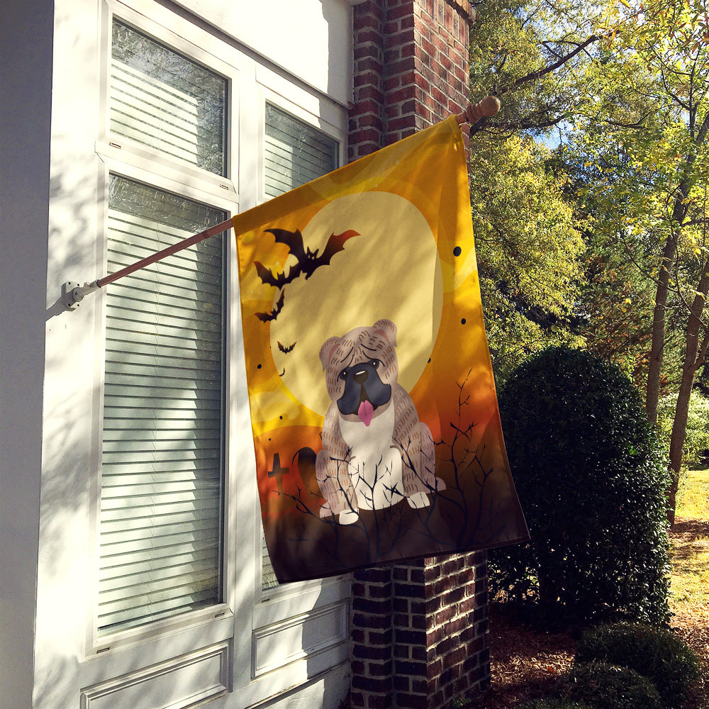 Halloween English Bulldog Grey Brindle  Flag Canvas House Size BB4392CHF