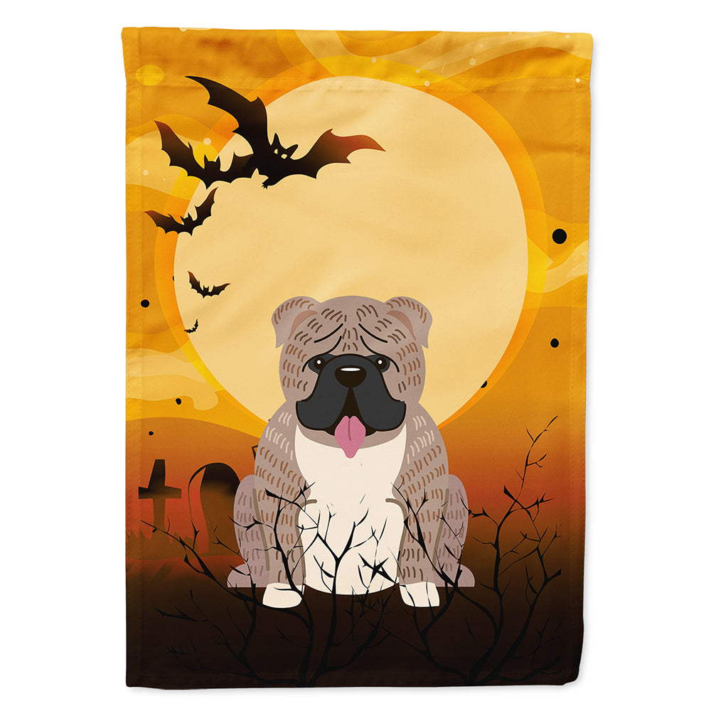 Halloween English Bulldog Grey Brindle  Flag Canvas House Size BB4392CHF  the-store.com.