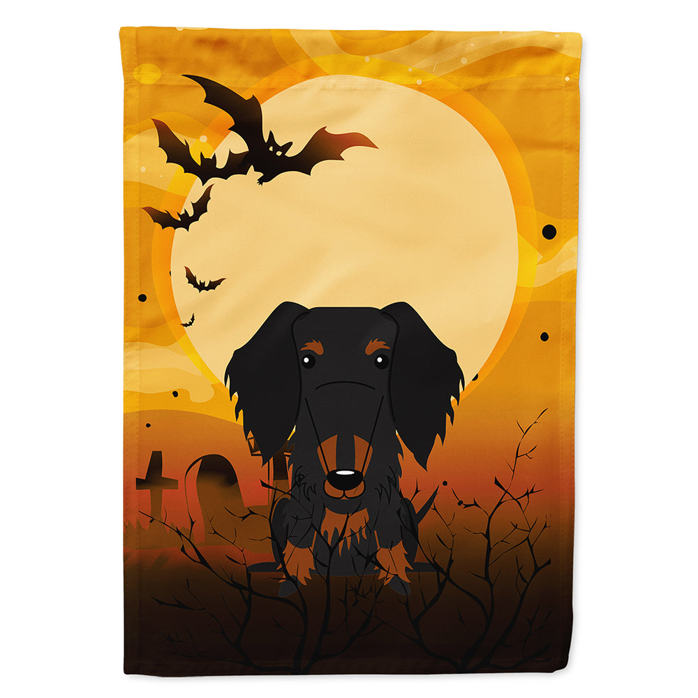 Halloween Wire Haired Dachshund Black Tan Flag Canvas House Size BB4393CHF  the-store.com.