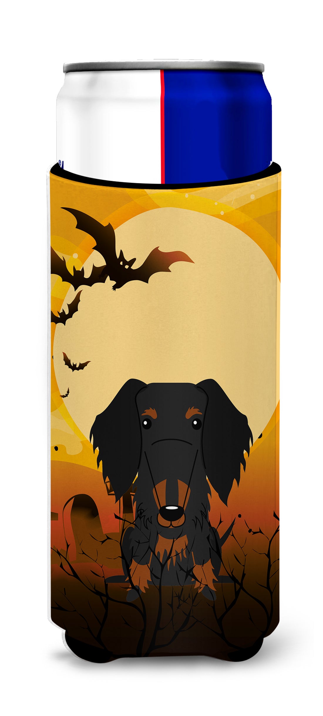 Halloween Wire Haired Dachshund Black Tan  Ultra Hugger for slim cans BB4393MUK
