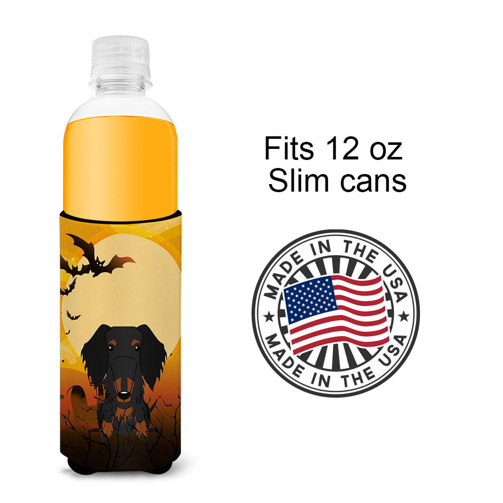 Halloween Wire Haired Dachshund Black Tan  Ultra Hugger for slim cans BB4393MUK  the-store.com.
