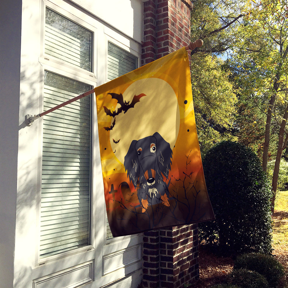 Halloween Wire Haired Dachshund Dapple Flag Canvas House Size BB4394CHF  the-store.com.