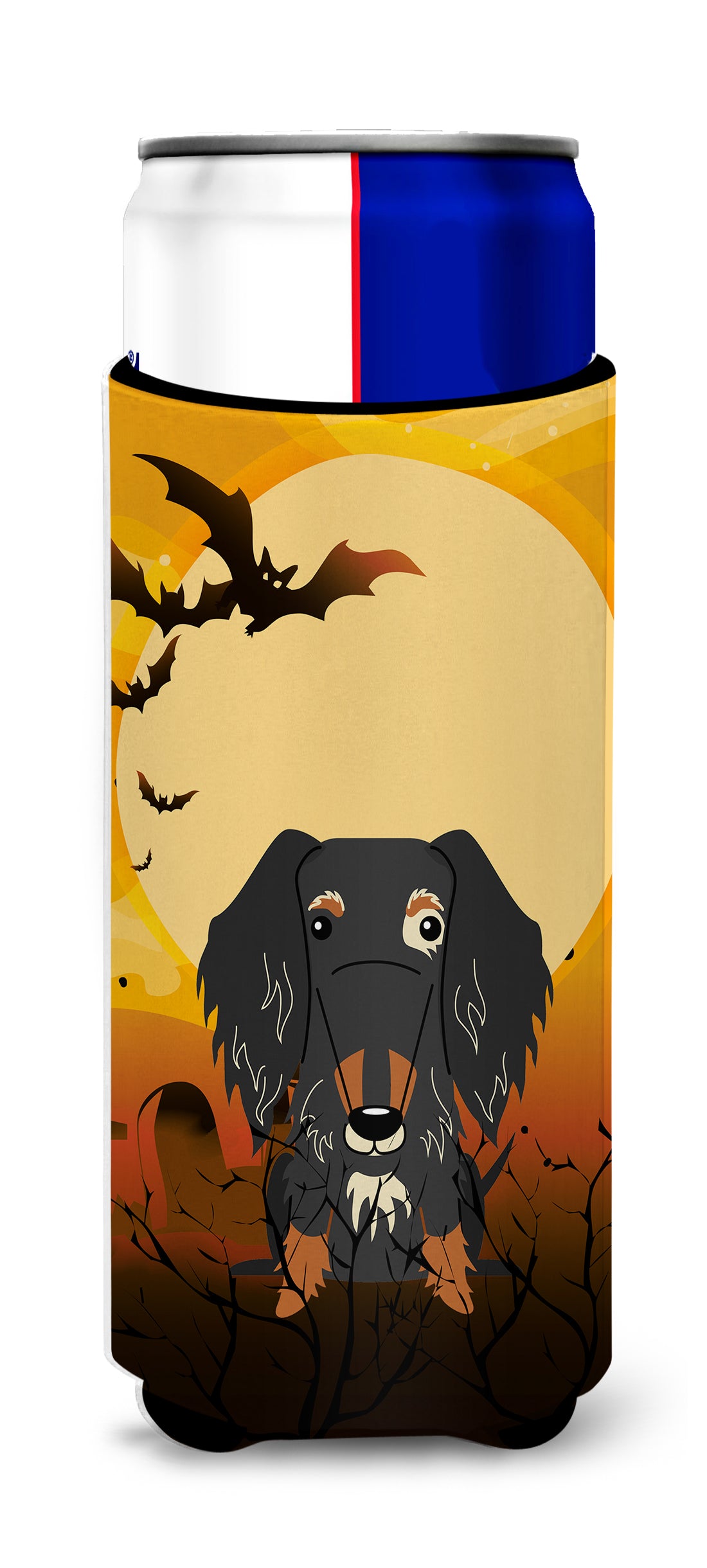 Halloween Wire Haired Dachshund Dapple  Ultra Hugger for slim cans BB4394MUK  the-store.com.