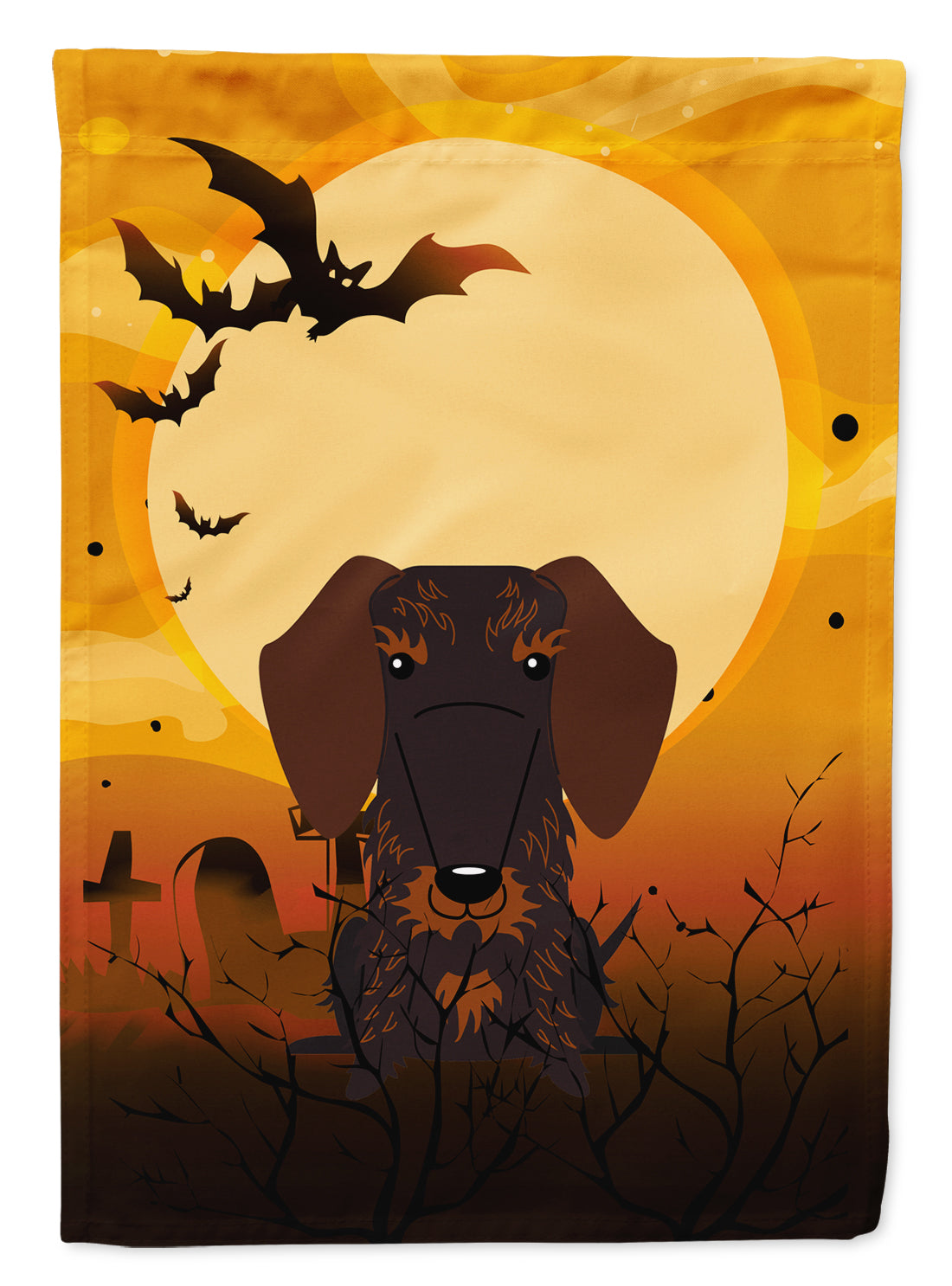 Halloween Wire Haired Dachshund Chocolate Flag Garden Size BB4395GF  the-store.com.