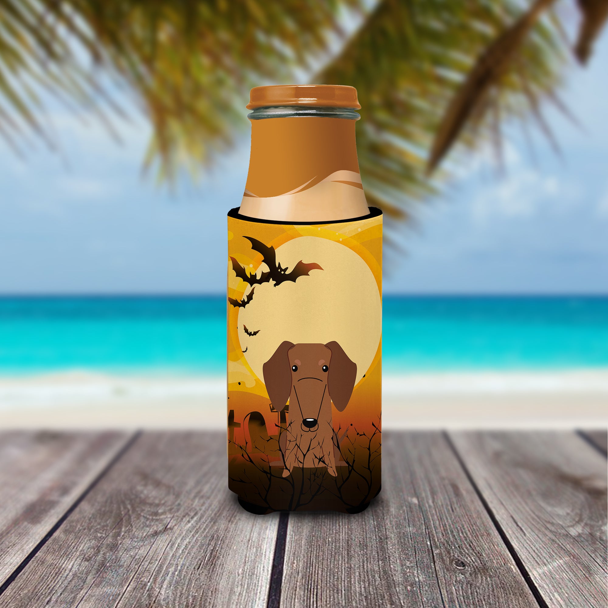 Halloween Dachshund Red Brown  Ultra Hugger for slim cans BB4396MUK  the-store.com.