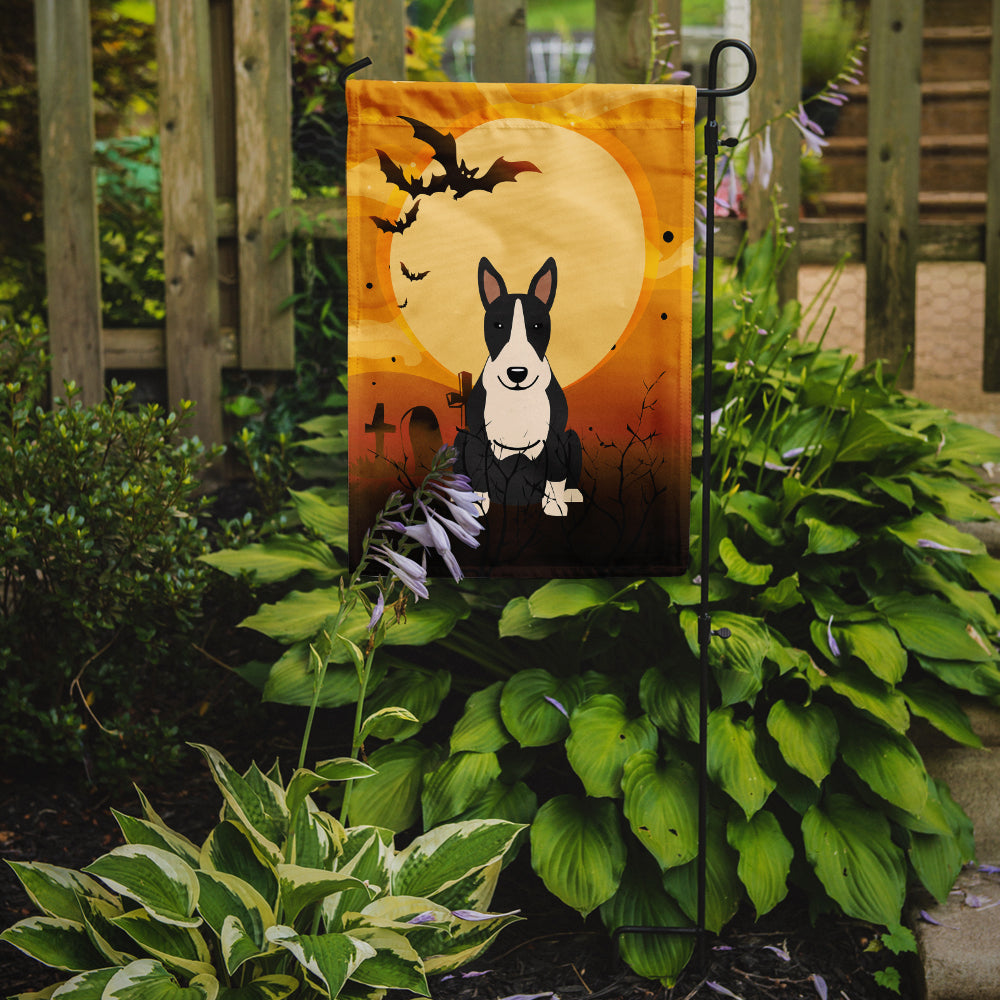 Halloween Bull Terrier Black White Flag Garden Size BB4399GF