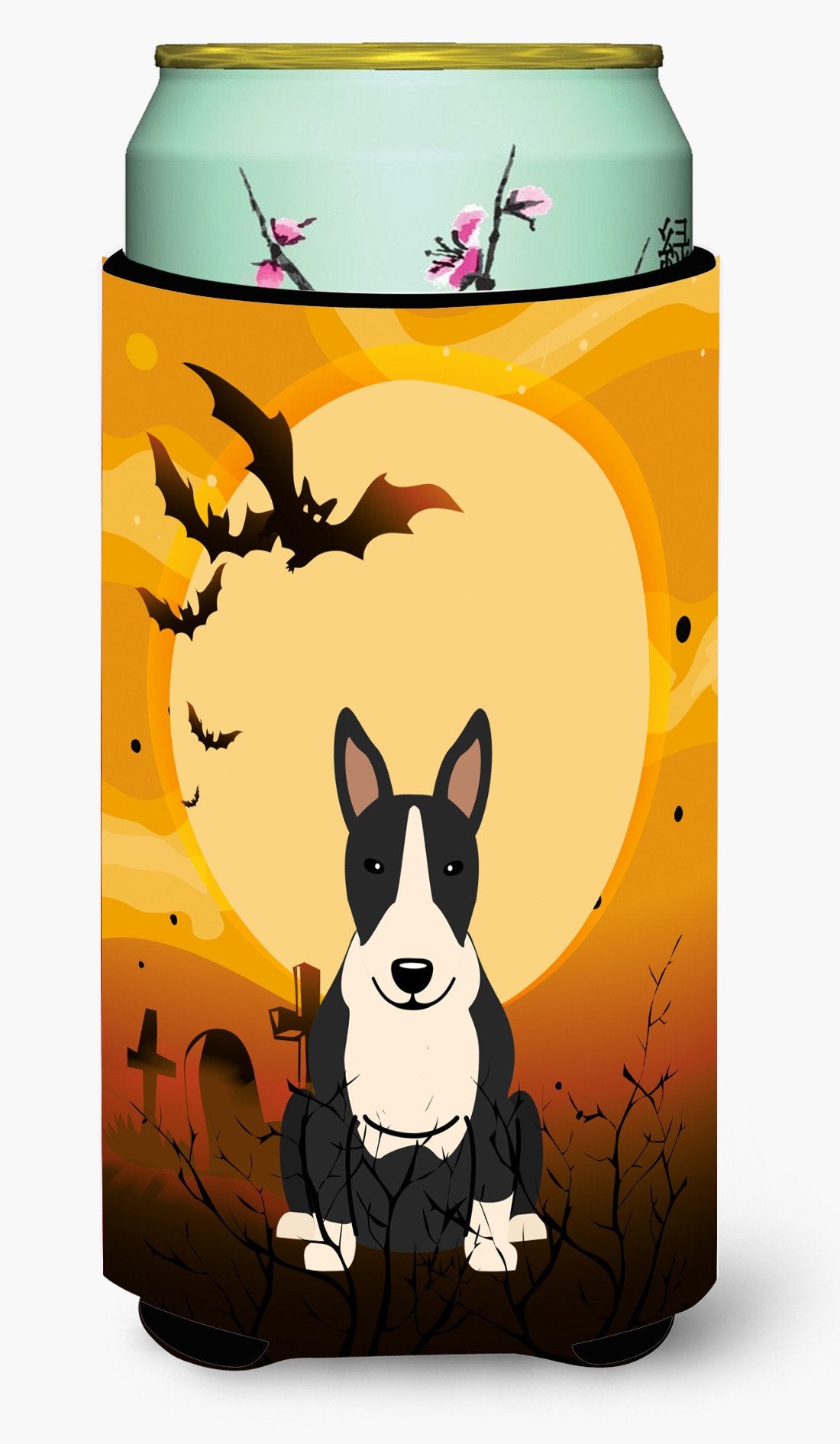 Halloween Bull Terrier Black White Tall Boy Beverage Insulator Hugger BB4399TBC by Caroline&#39;s Treasures