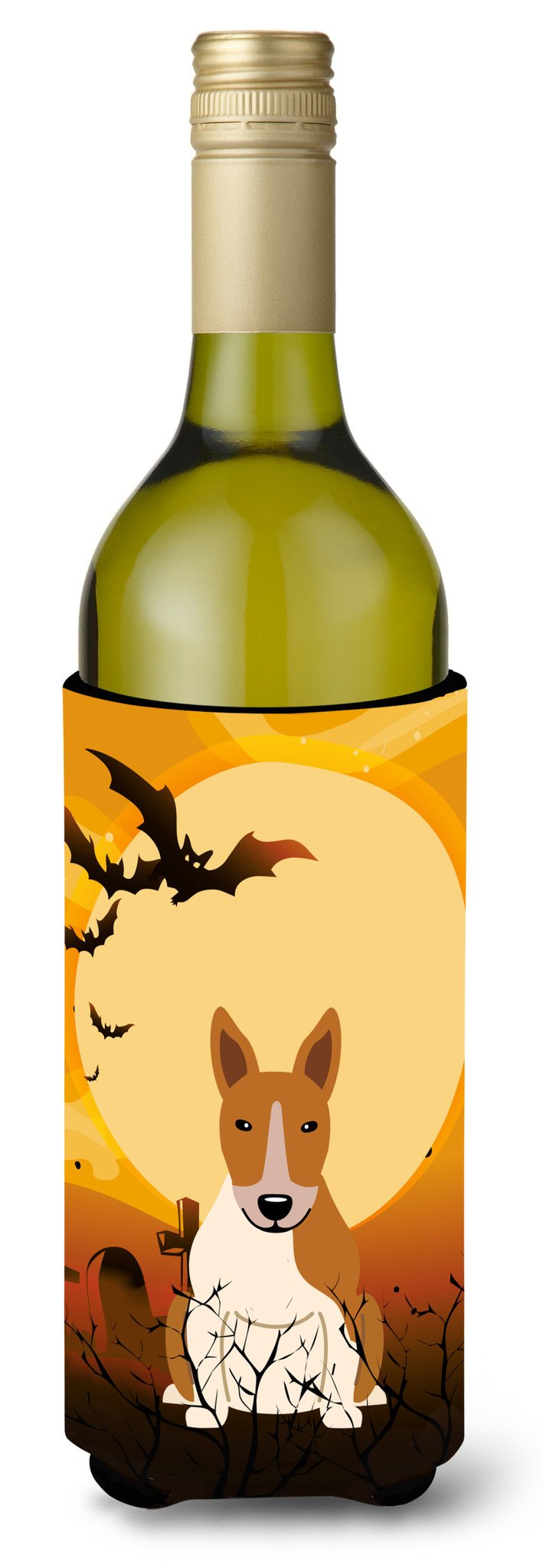 Halloween Bull Terrier Red White Wine Bottle Beverge Insulator Hugger BB4401LITERK by Caroline's Treasures