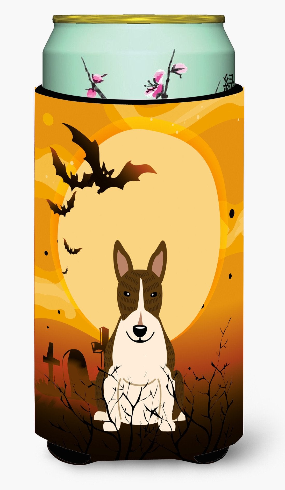 Halloween Bull Terrier Dark Brindle Tall Boy Beverage Insulator Hugger BB4402TBC by Caroline&#39;s Treasures