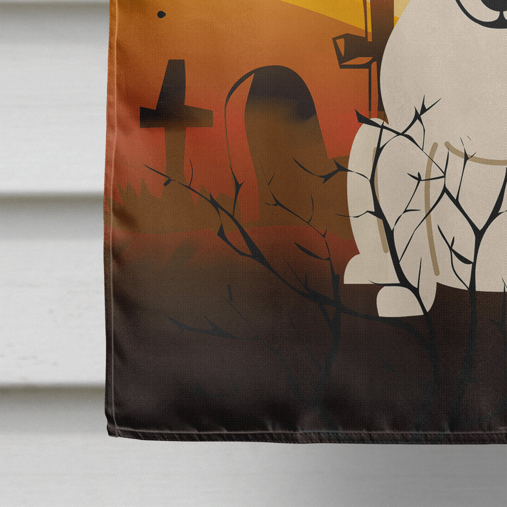 Halloween Bull Terrier White Flag Canvas House Size BB4404CHF  the-store.com.