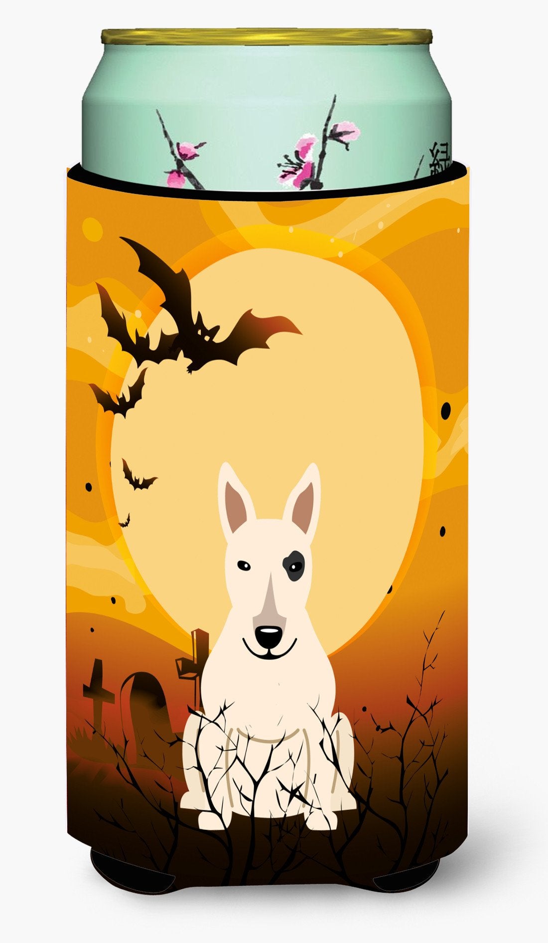 Halloween Bull Terrier White Tall Boy Beverage Insulator Hugger BB4404TBC by Caroline&#39;s Treasures