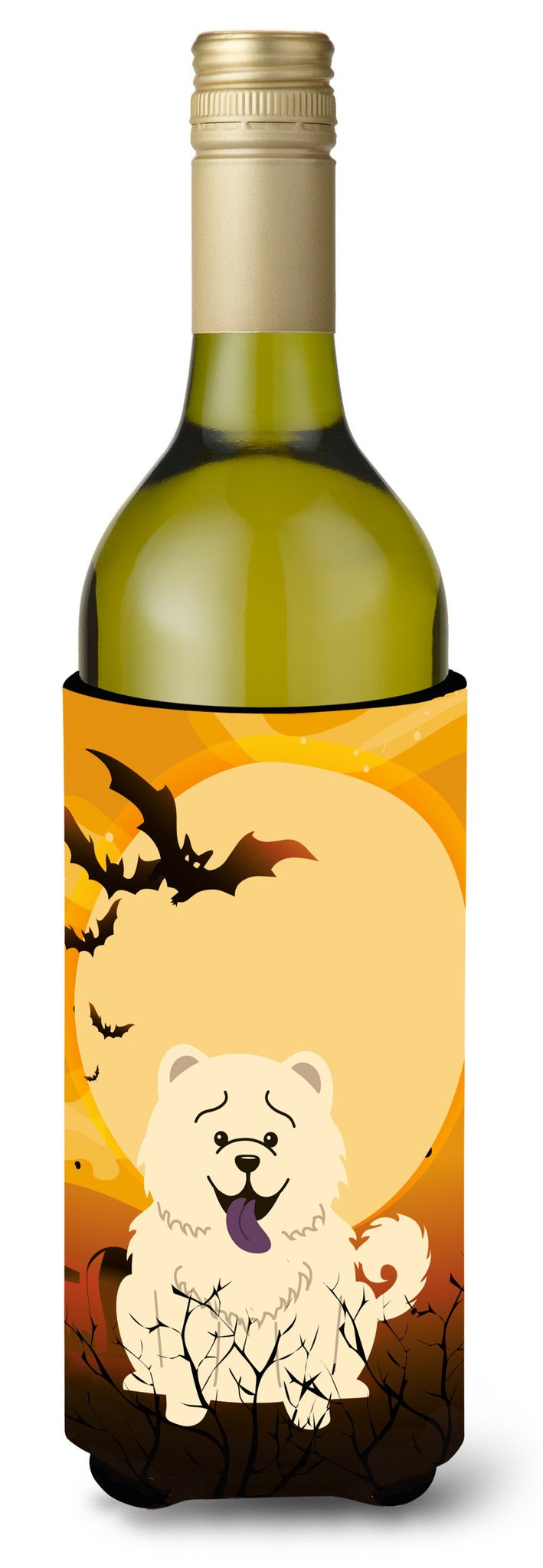 Halloween Chow Chow White Wine Bottle Beverge Insulator Hugger BB4406LITERK by Caroline&#39;s Treasures