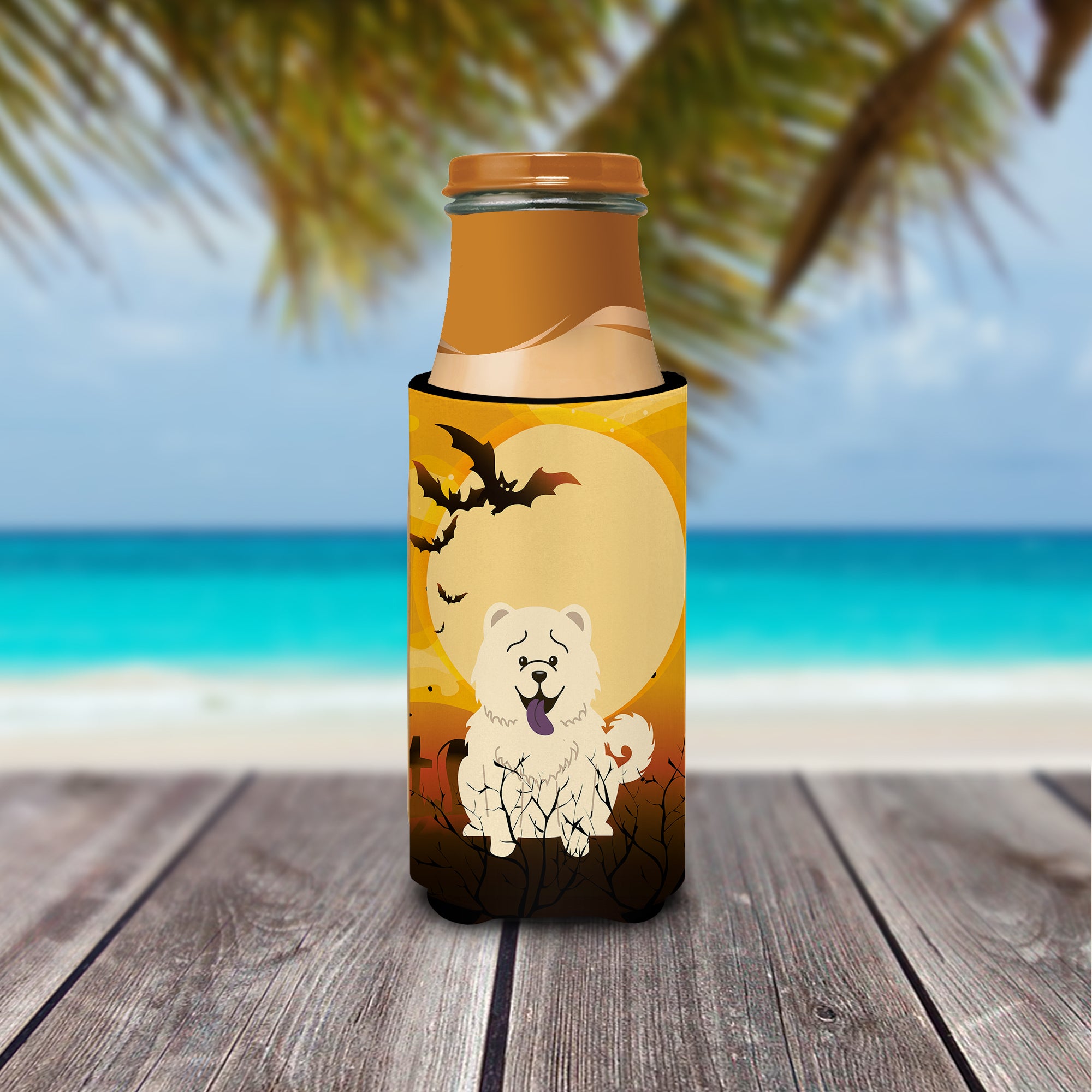 Halloween Chow Chow White  Ultra Hugger for slim cans BB4406MUK  the-store.com.