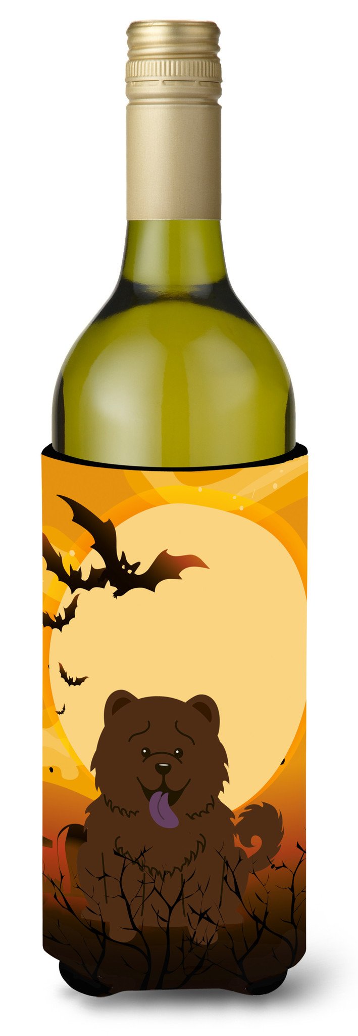 Halloween Chow Chow Chocolate Wine Bottle Beverge Insulator Hugger BB4407LITERK by Caroline&#39;s Treasures