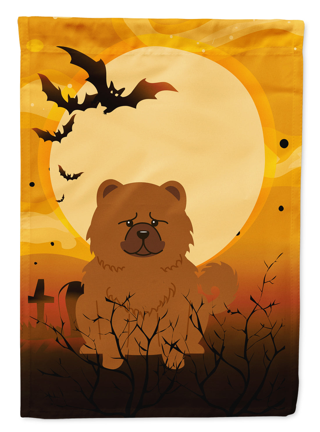 Halloween Chow Chow Red Flag Garden Size BB4408GF  the-store.com.