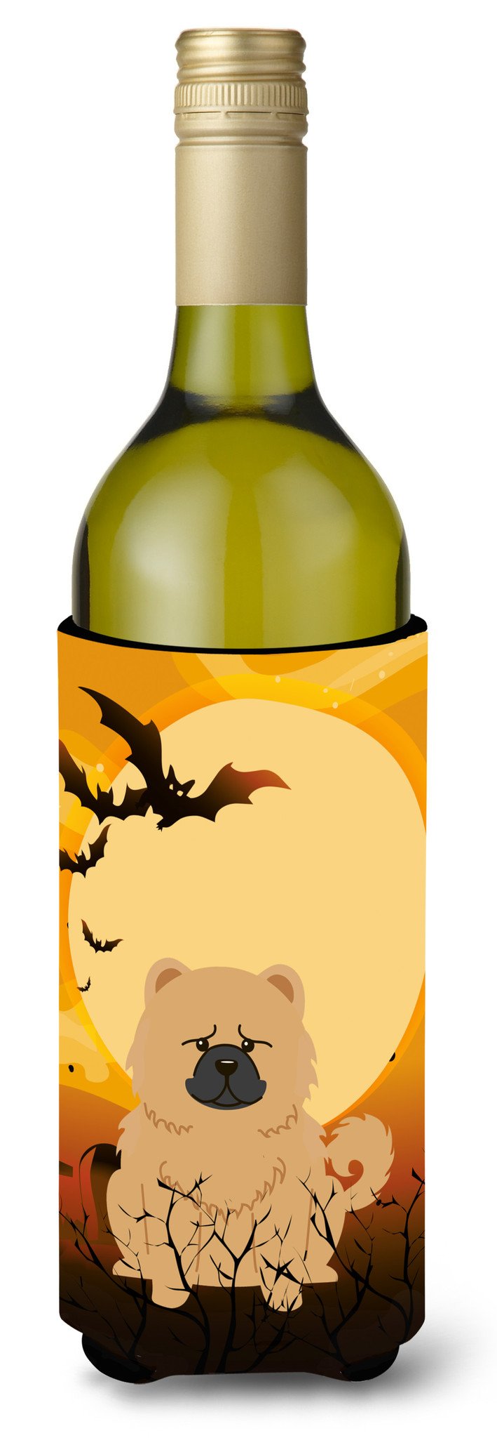 Halloween Chow Chow Cream Wine Bottle Beverge Insulator Hugger BB4410LITERK by Caroline&#39;s Treasures