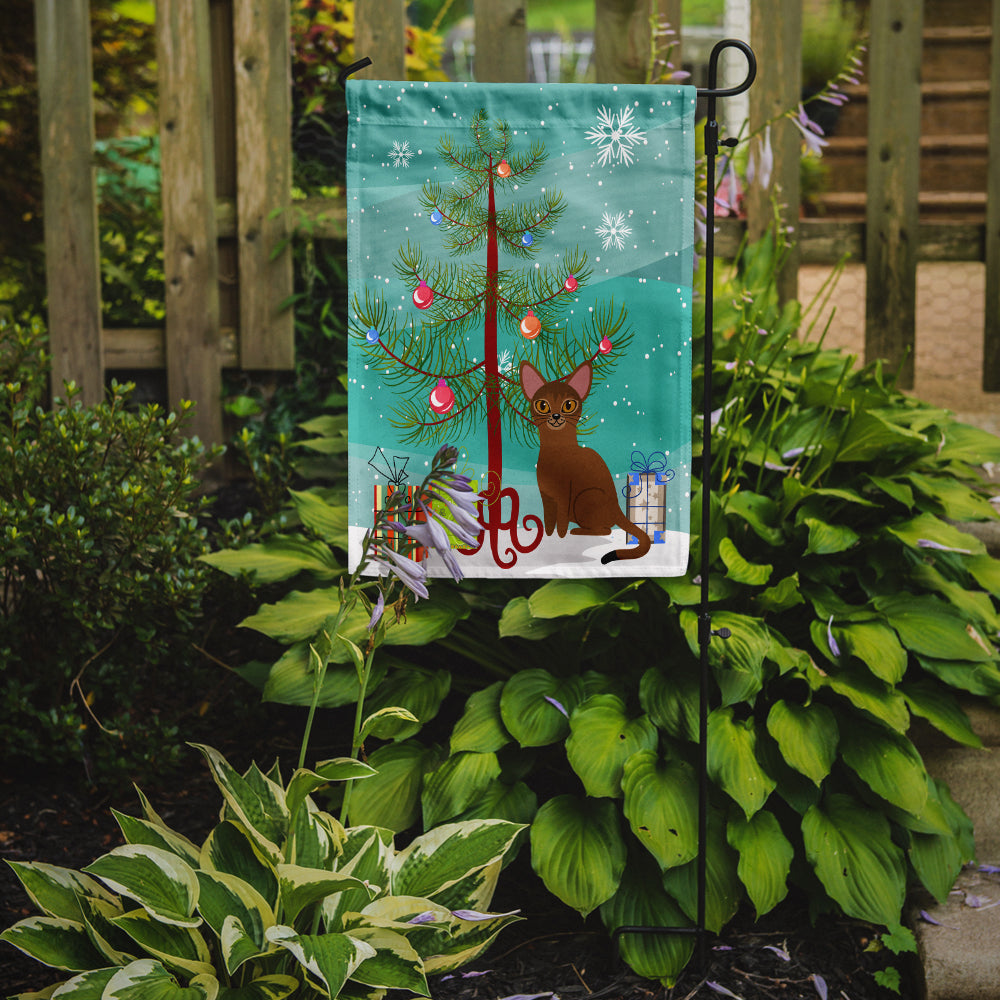 Abyssinian Cat Merry Christmas Tree Flag Garden Size BB4411GF  the-store.com.